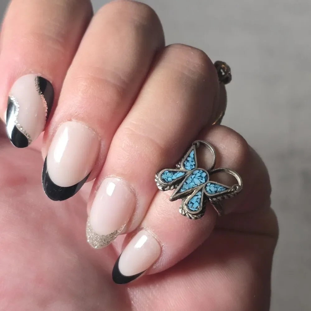 Silver Butterfly  Ring Size 6 Fine Jewelry Vintage Y2K Turquoise No Markings